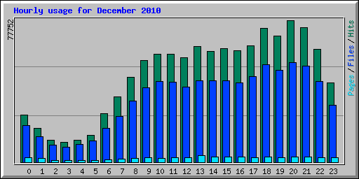 Hourly usage for December 2010
