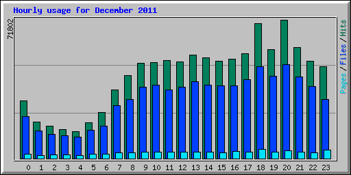 Hourly usage for December 2011