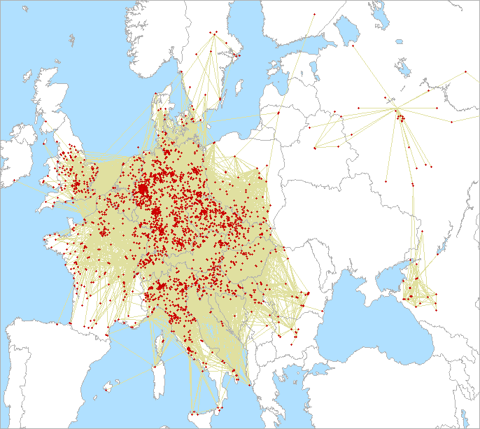 QSO map for 144 MHz