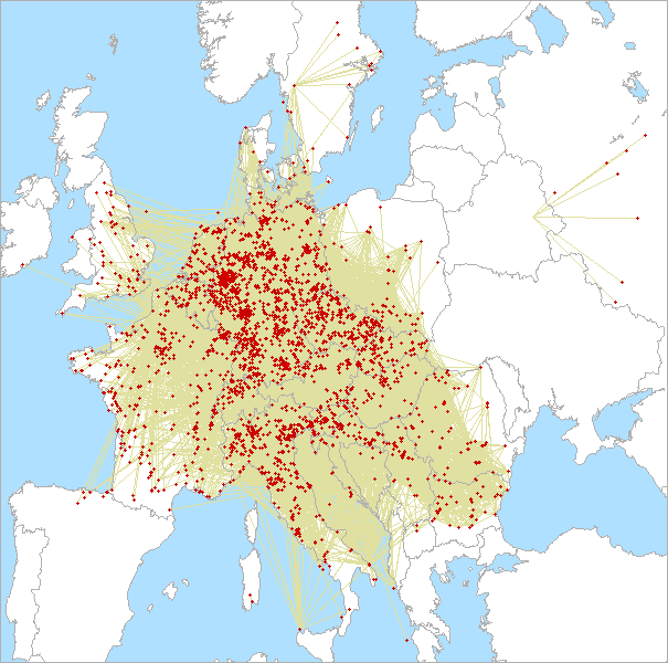 QSO map for 144 MHz