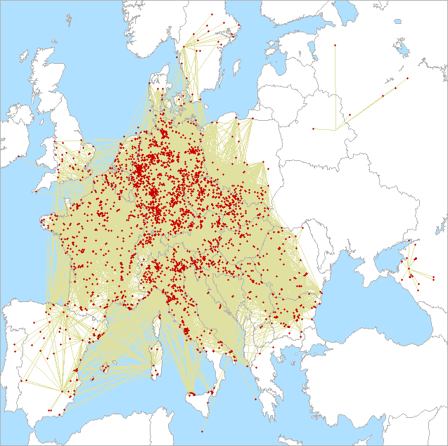 QSO map for 144 MHz