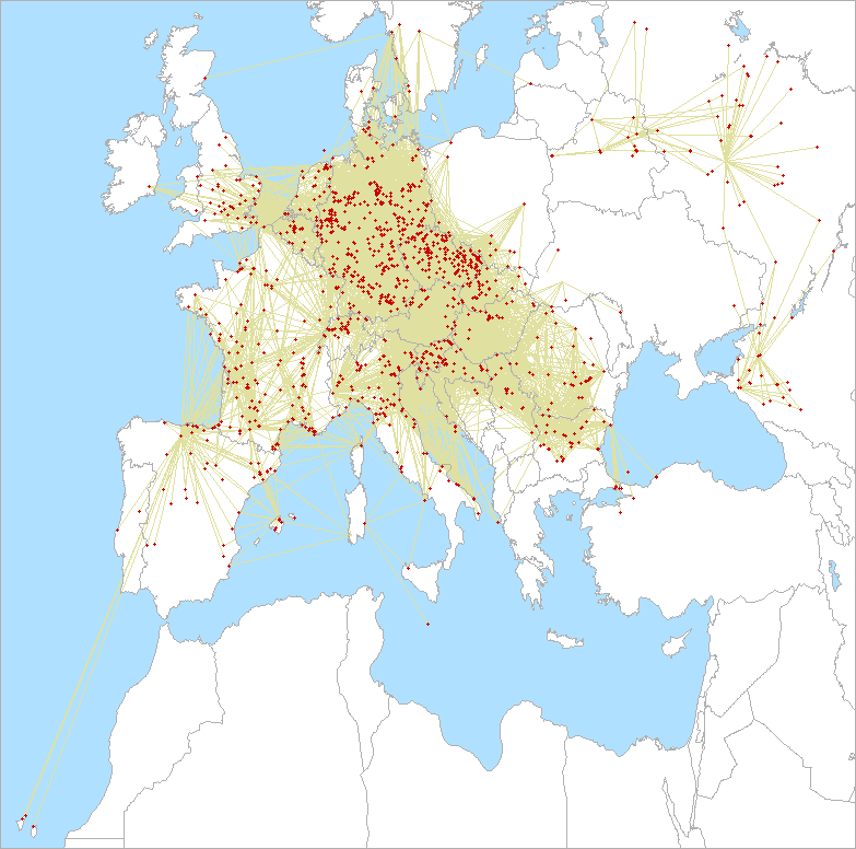 QSO map for 432 MHz