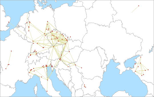 QSO map for 5.7 GHz