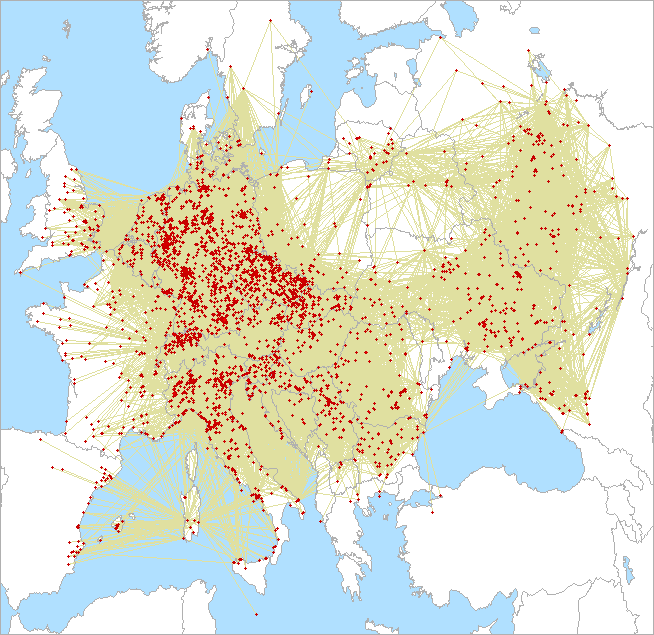 QSO map for 144 MHz