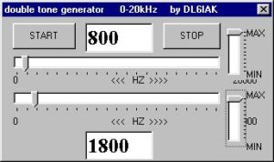 Screenshot programu Double tone generator od DL6IAK