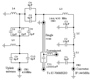 Schéma duplexera 2m a 70 cm