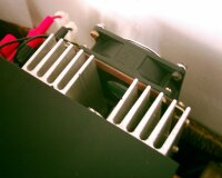 Detail of the heatsink with the fan and the output terminals of the new source, which was also created with the help of PSU Designer