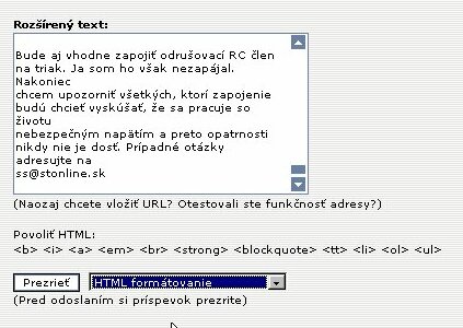 Pridávanie rozšíreného textu