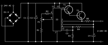 Laboratórny zdroj 2-28V/2,5A