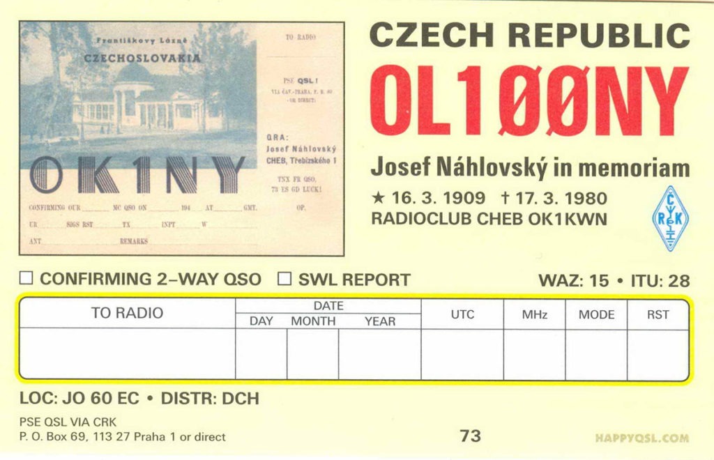 OL100NY QSL lístok