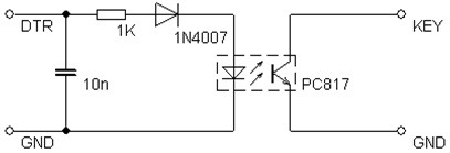 Obrázok 1 Schéma zapojenia kľúčovacieho obvodu bez prevodníka