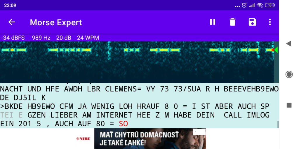 Morse Expert - aplikácia pre Android