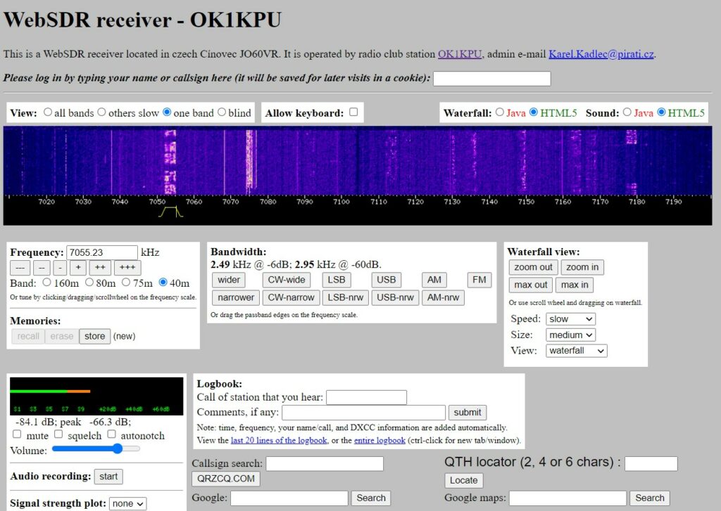 WebSDR OK1KPU Doubravka
