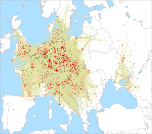 Mapa spojení v A1 contest-e 2021