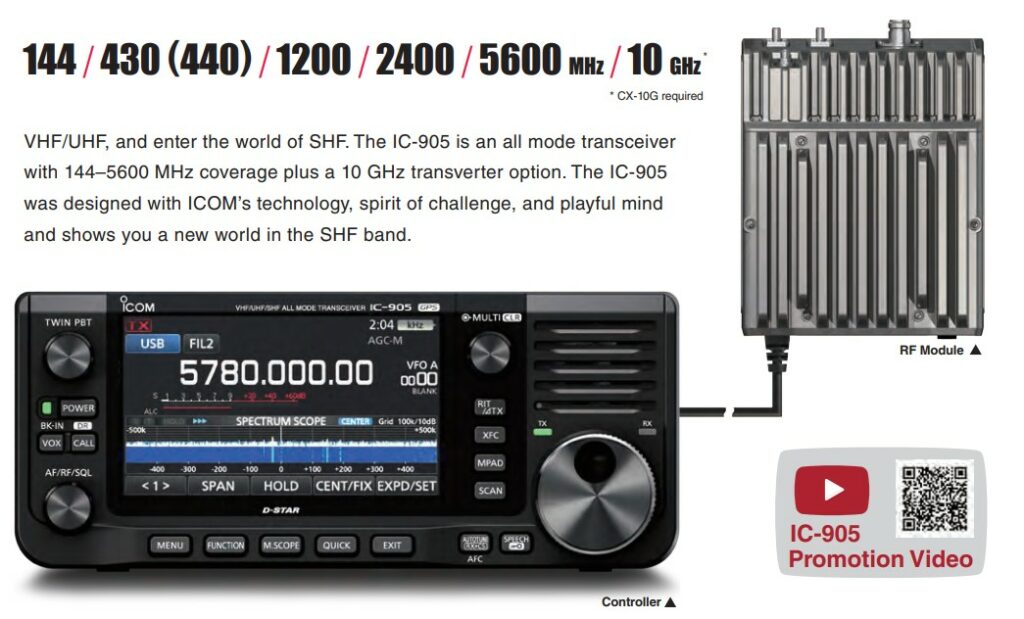 IC-905 VHF/UHF/SHF SDR transceiver