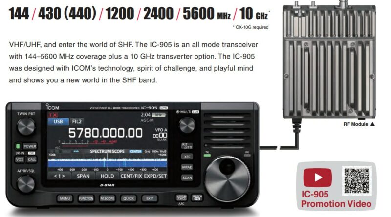 IC-905 VHF/UHF/SHF SDR transceiver