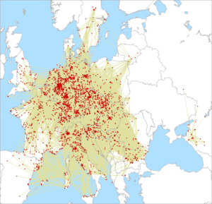 Mapa staníc na 144MHz v 2.subregionálnych pretekoch na VKV 2024