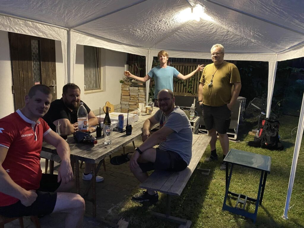 Ham Radio Camp 2024: na fotografii Juro OM4AJK, Palo OM4APF, Zdeno OM4AZL, Robin OK2AWO, Kuba OK2PJM