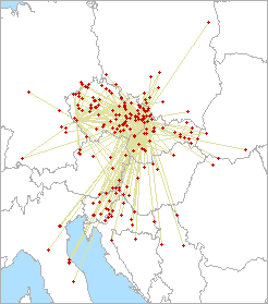 QSO mapa pre 144 MHz