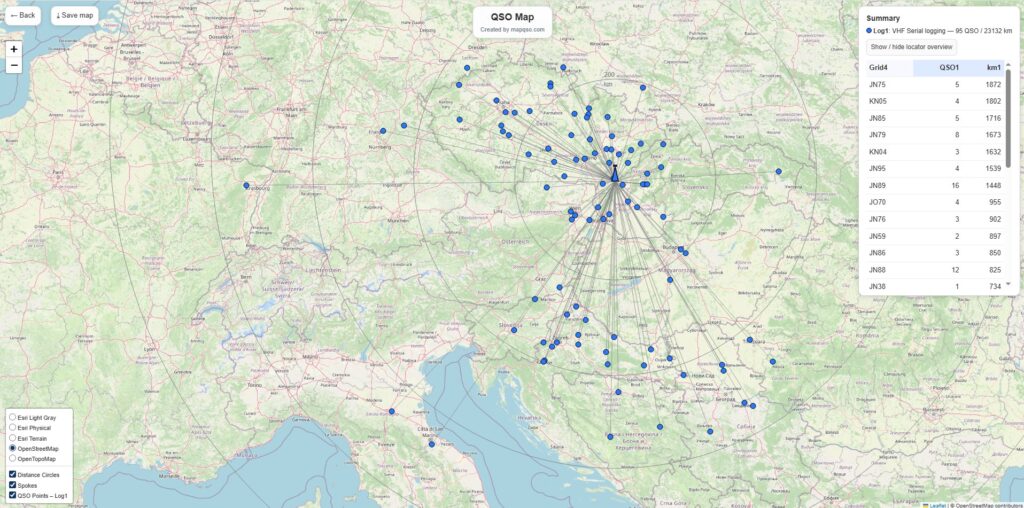 QSO Map od OK1NOR
