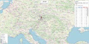 Zobrazenie spojení na OpenStreetMap podklade