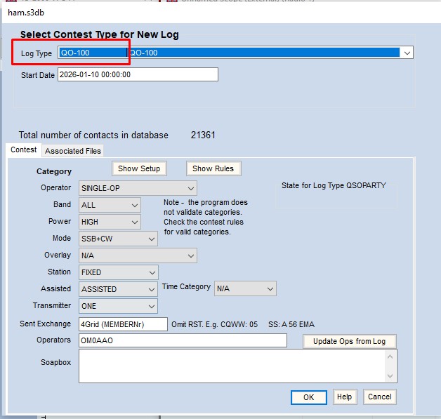 Výber contest-u v N1MM+