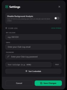 DX-Radar-Konfigurationsdaten