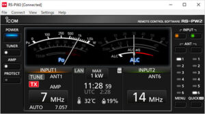 Icom RS-PW2 s ručičkovými meracími prístrojmi