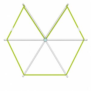 Hexbeam-Antenne für ein Band – Skizze
