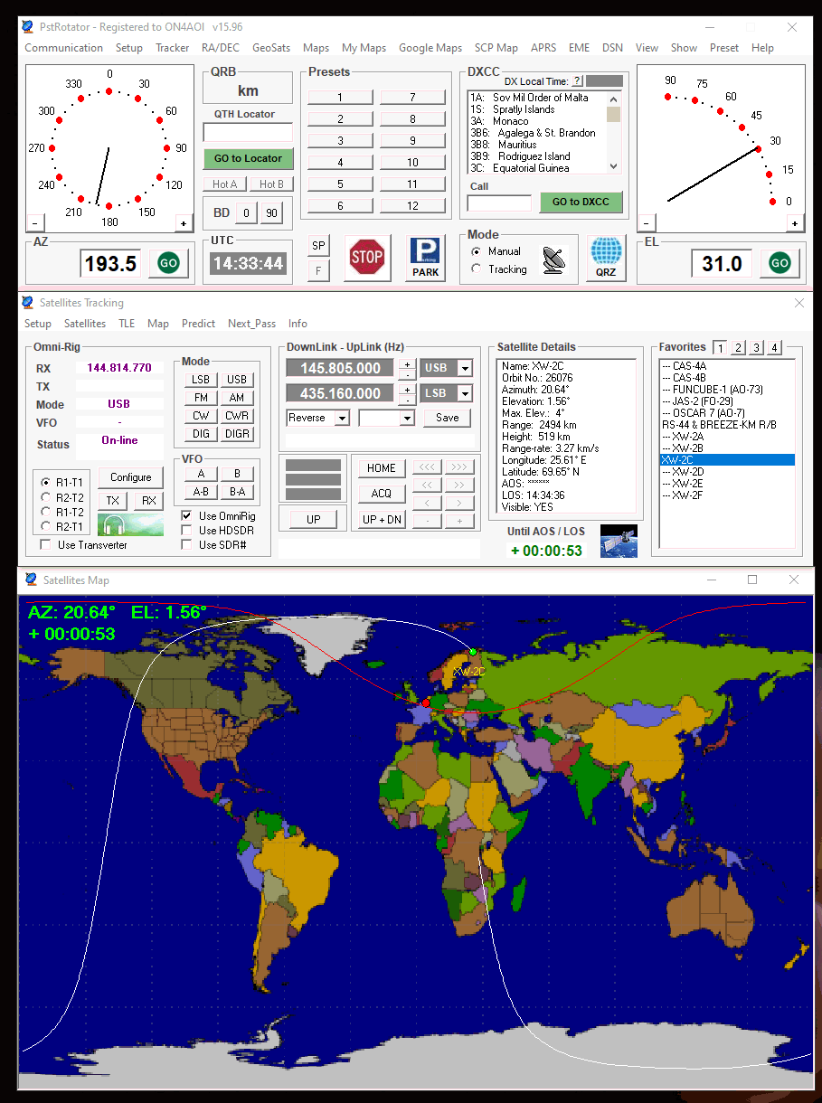 PSRRotator für den Satellitenbetrieb XW-2C