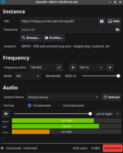 Minimal Audio Client UberSDR