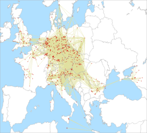 Mapa spojení na 1,3GHz v Mikrovlnných pretekoch 2026
