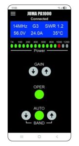JUMA mobile application for controlling amateur radio power amplifier