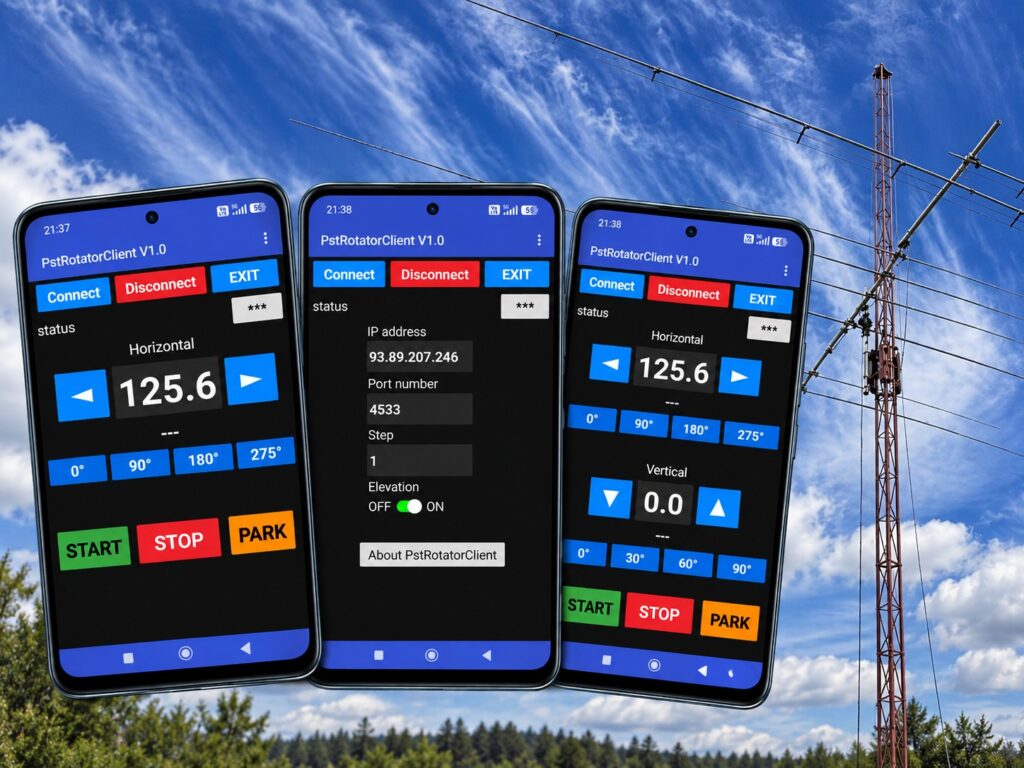 PstRotator Client – ovládanie horizontálneho a vertikálneho rotátora z Androidu