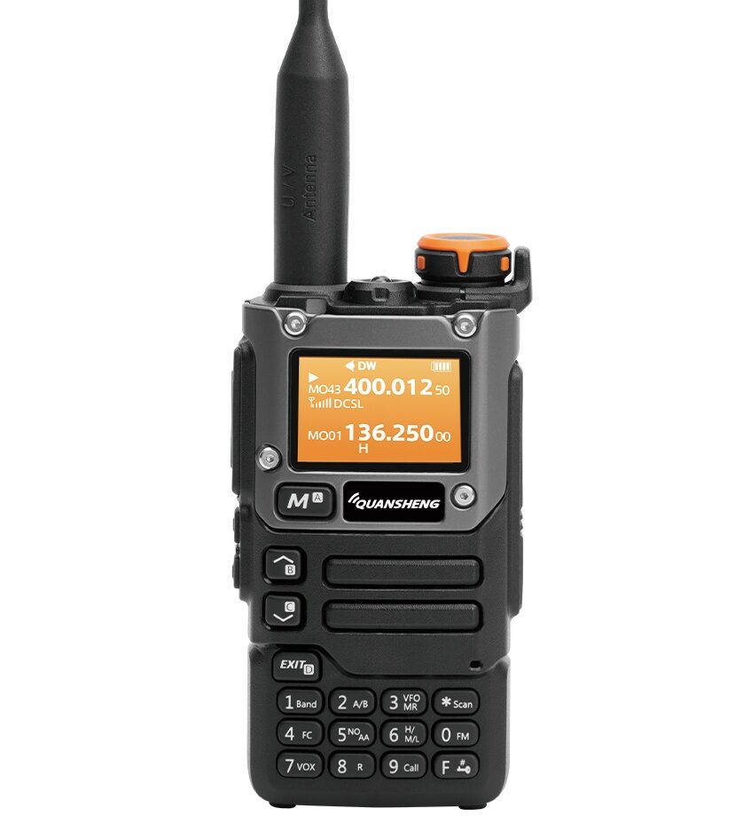 Quansheng UV-K5(8) – ručná VHF/UHF rádiostanica s oranžovým displejom
