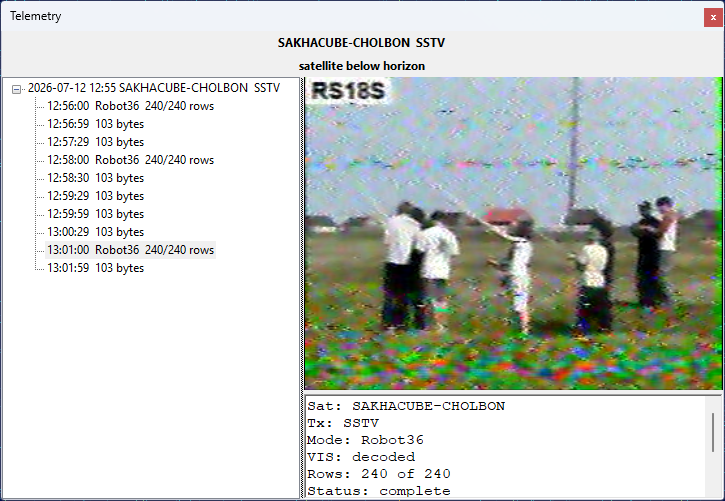 kyRoof – príjem a dekódovanie SSTV obrazu zo satelitu SAKHACUBE-CHOLBON