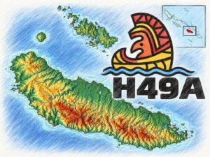 Mapa ostrova Guadalcanal na Šalamúnových ostrovoch s označením H49A