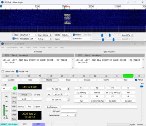 JTTY digitálny mód vo WSJT-X s dekódovaným signálom