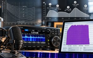 Nastavenie SSB modulácie s mikrofónom, rádiostanicou Icom IC-7300, EQ krivkou a spektrálnou analýzou