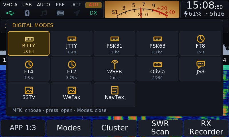 OpenX6X00 – ponuka digitálnych módov pre transceivery Xiegu X6100 a X6200